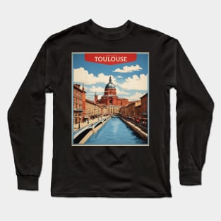 Toulouse France Tourism Vintage Poster 2 Long Sleeve T-Shirt